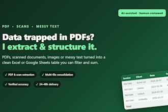 extract and structure data from PDF, scanned docs or messy text