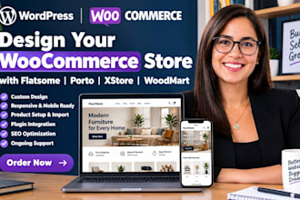 design woocommerce webshop using flatsome porto xstore and woodmart