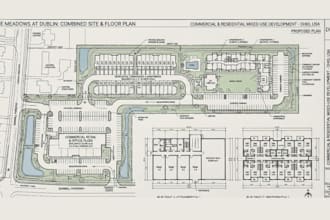draft commercial residential site plan floor plan for ohio USA permit