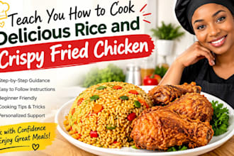 teach you how to cook delicious rice and crispy fried chicken