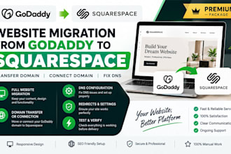 migrate your godaddy website to squarespace, transfer domain, fix dns issue