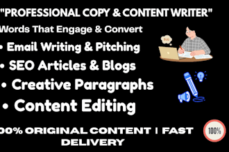 be your professional copywriter for website or ads