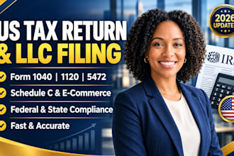 prepare US tax return schedule c and llc tax filing for irs compliance