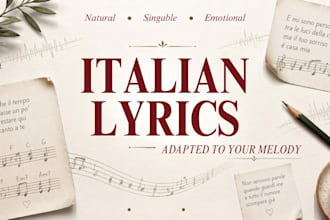 adapt your lyrics into natural and singable italian pop rnb