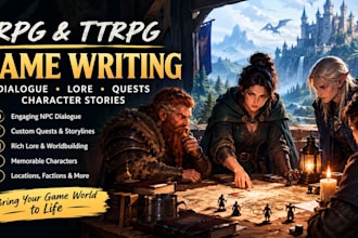 write rpg ttrpg game dialogue lore quests and character stories