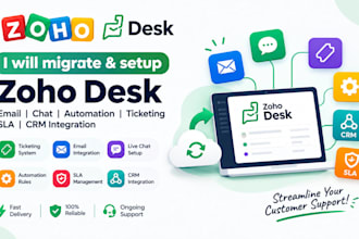 migrate setup zoho desk email chat automation ticketing sla and crm integration