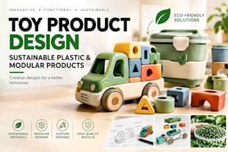 design toy product, sustainable plastic and modular produts, product cad design