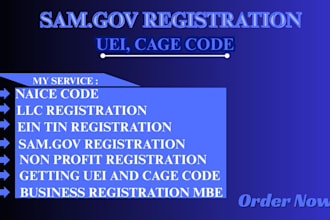 do sam gov registration llc , get uei cage code, naics code, government contract