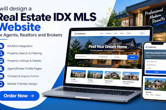 design a real estate idx mls website for agents, realtors and brokers