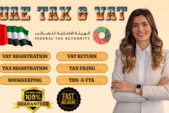 do uae vat registration, corporate tax filling, bookkeeping fta, vat return trn