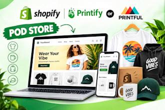 build a shopify print on demand store with printful or printify