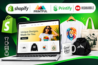 build shopify print on demand store on printful, printify, redbubble, teespring