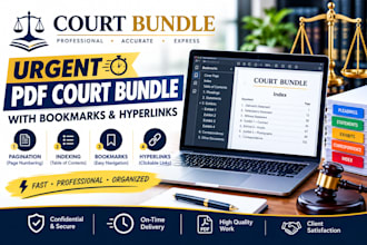 create an urgent PDF court bundle with bookmarks and hyperlinks
