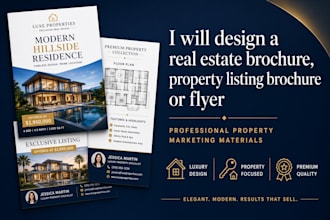 design real estate brochure, property listing brochure or flyer