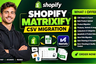 do shopify matrixify csv migration bulk product import and data transfer