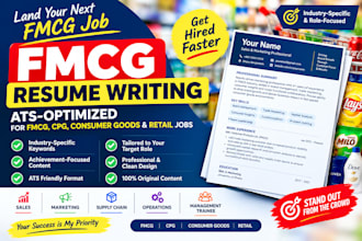 write an ats optimized fmcg resume for sales, marketing and supply chain