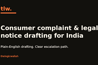 draft an indian consumer complaint or legal notice
