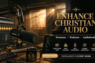 edit and master your christian audio podcast, church sermon, audiobook