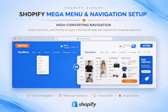 setup shopify mega menu and navigation for high converting stores