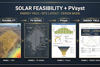 provide solar feasibility, pvsyst report and site layout design