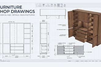 create professional furniture shop drawings and technical cad drawings