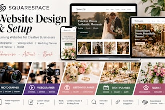 setup photographer videographer wedding event planner florist squarespace websit