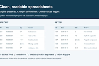 clean and format your excel or CSV spreadsheet