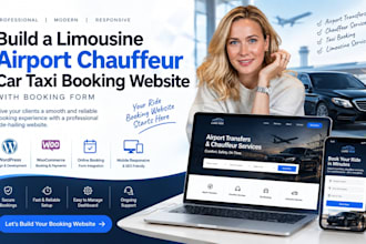 build limousine airport chauffeur car taxi booking website with booking form