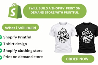 set up a shopify print on demand store with printful for t shirts and hoodies