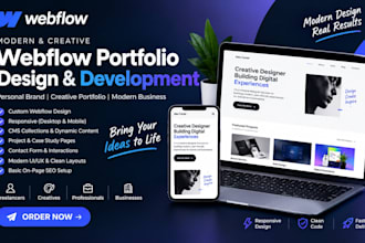 webflow portfolio website design creative personal brand modern businesses