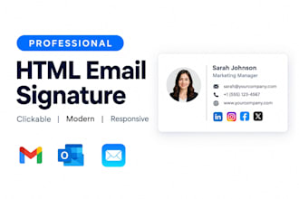 create a clickable HTML email signature for gmail outlook