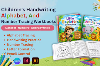 childrens handwriting, alphabet, number tracing workbooks KDP