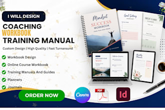 design canva coaching workbook, course workbook, training manual