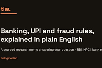 research and explain indian banking upi and fraud rules in plain english
