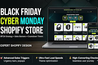 design black friday shopify store and cyber monday ecommerce website