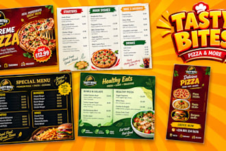 design restaurant menu, food menu, qr menu, takeaway menu or digital menu