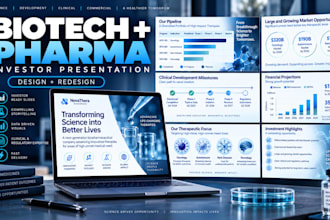 design and redesign biotech and pharmaceutical presentations for investors