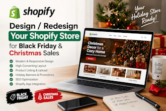 design redesign your shopify products store for black friday and christmas sales