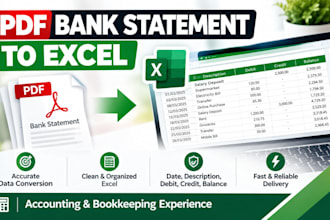 convert PDF bank statements to excel accurately