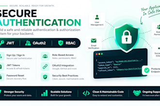 develop secure authentication and authorization for backend