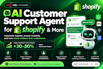 build a custom ai support agent for shopify, wordpress using n8n and open ai