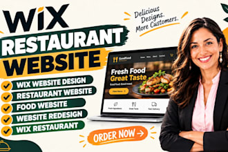 design or redesign wix restaurant website, online ordering and menu