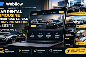 setup car rental limousine chauffeur service driving school webflow website