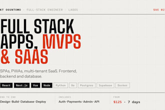 build a full stack web application, saas mvp or progressive web app