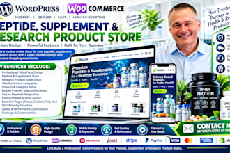 build a professional research peptide website and ecommerce store