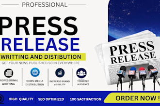 write and distribute your professional press release to media outlet