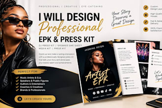 design professional epk, speaker one sheet, dj press kit, press kit