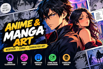 draw anime manga comic book and webtoon illustrations