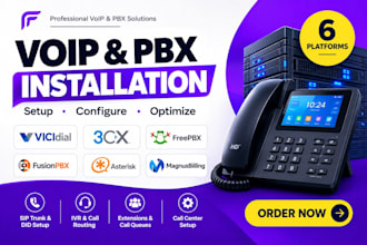 install vicidial, 3cx, freepbx, fusionpbx, asterisk, magnus billing, voip
