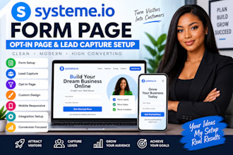 create systeme io form page, opt in page and lead capture setup
